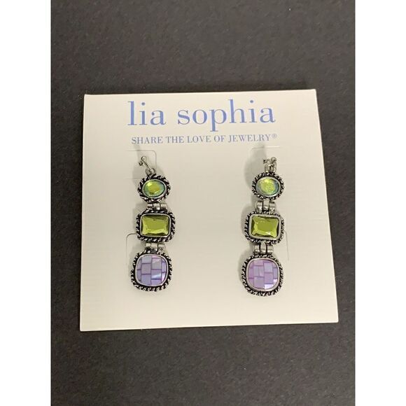 Lia Sophia Granada Silver Tone With Mother Of Pearl Complete Set - Picture 3 of 4